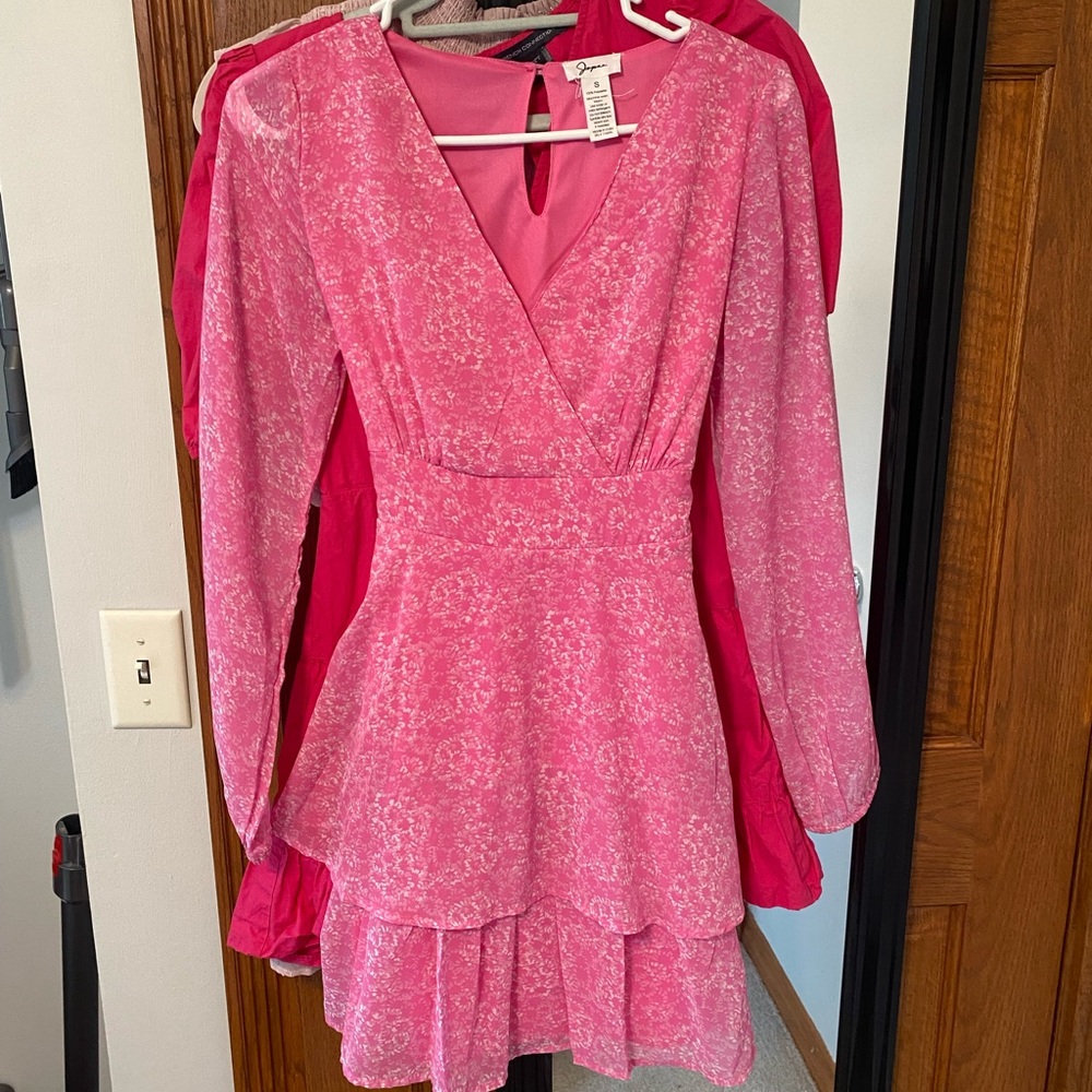 Japna pink ruffle dress with tie